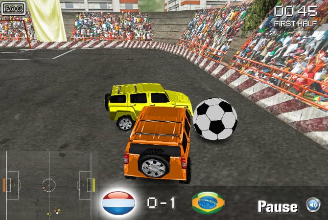 Jeux de foot avec des voitures